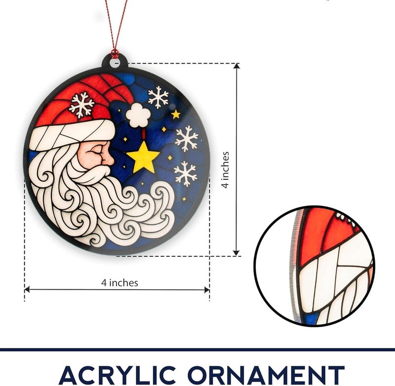 NELXI Santa Ornaments for Christmas Tree, Peaceful Christmas Santa Ornament, Holiday Decor and Xmas Gifts Ideas, Xmas Keepsake for Hanging, Classic Ornament for Holiday Season, Gift Exchange Ornaments - Image 3